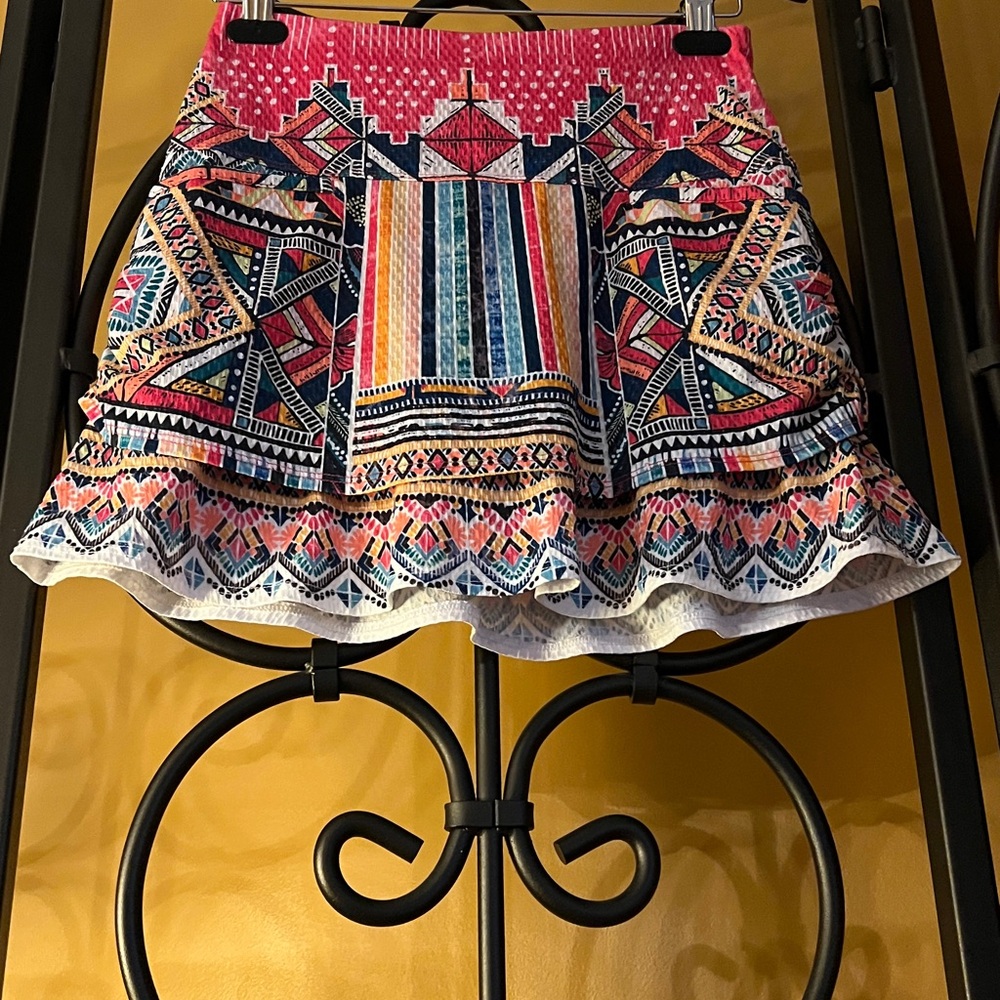 LUCKY IN LOVE Pretty in Ink Around The Block Pleated Skort - Picture 3 of 15